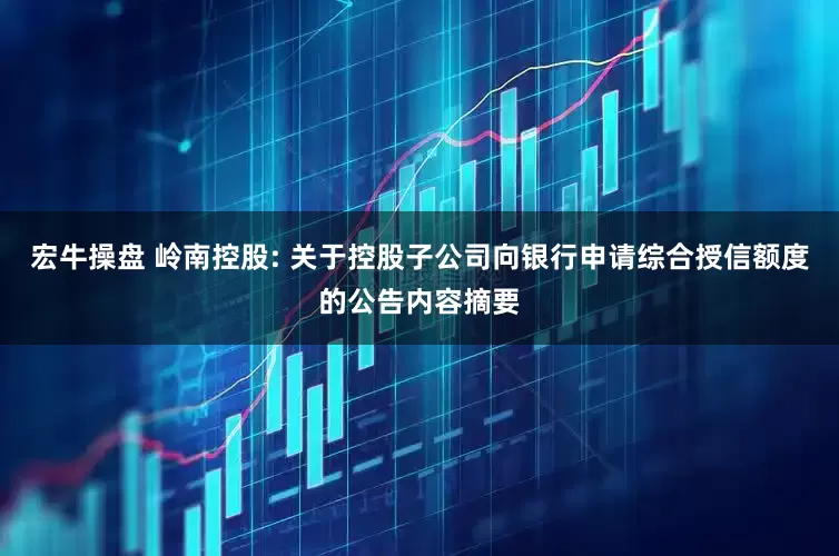 宏牛操盘 岭南控股: 关于控股子公司向银行申请综合授信额度的公告内容摘要